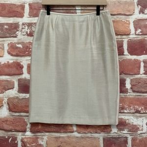 Kasper Skirt Women's Size 8 Petite Champagne Lined Zip Up Office Work